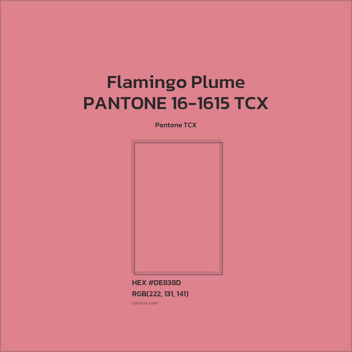 #DE838D PANTONE 16-1615 TCX - Flamingo Plume CMS Pantone TCX - Color codes and meaning | Matching colors and paints