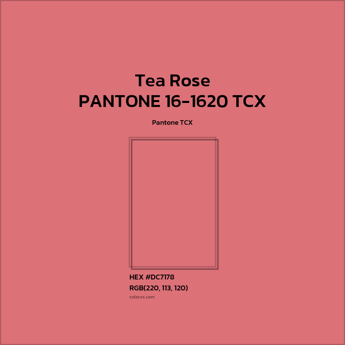 #DC7178 PANTONE 16-1620 TCX - Tea Rose CMS Pantone TCX - Color codes and meaning | Matching colors and paints