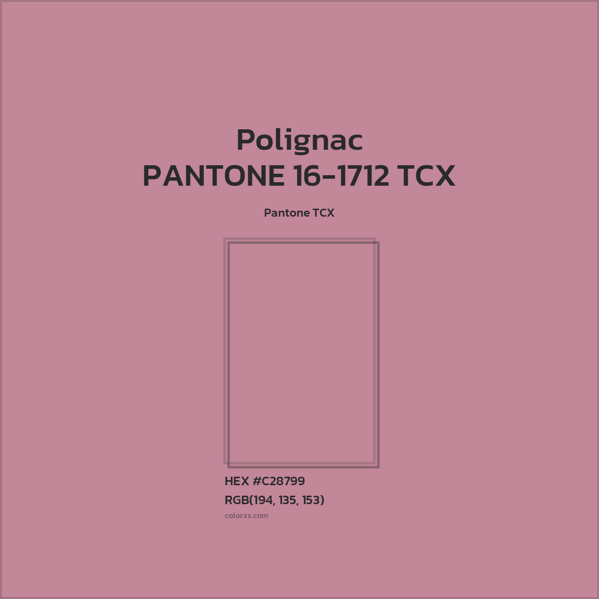 #C28799 PANTONE 16-1712 TCX - Polignac CMS Pantone TCX - Color codes and meaning | Matching colors and paints