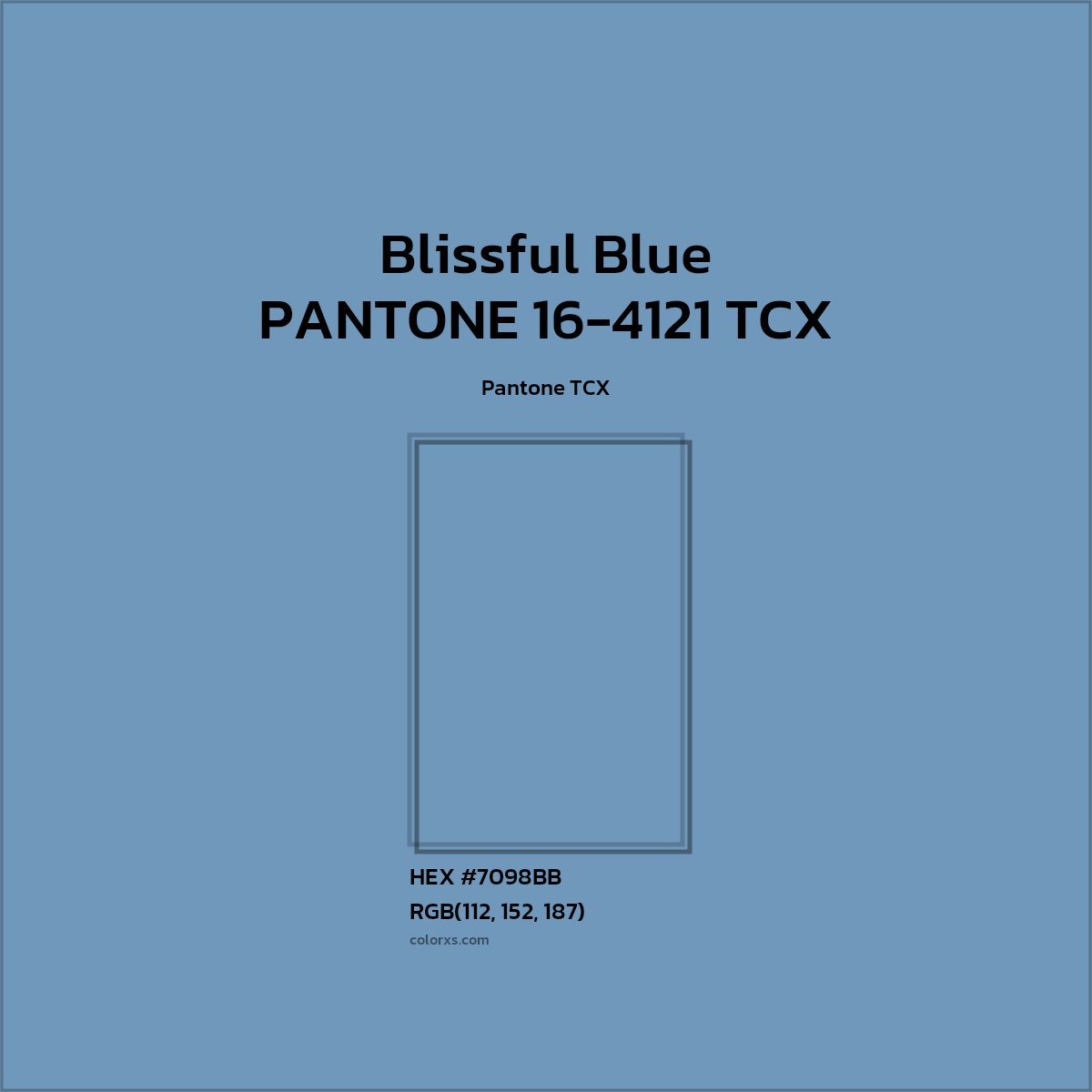 #7198BB PANTONE 16-4121 TCX - Blissful Blue CMS Pantone TCX - Color codes and meaning | Matching colors and paints