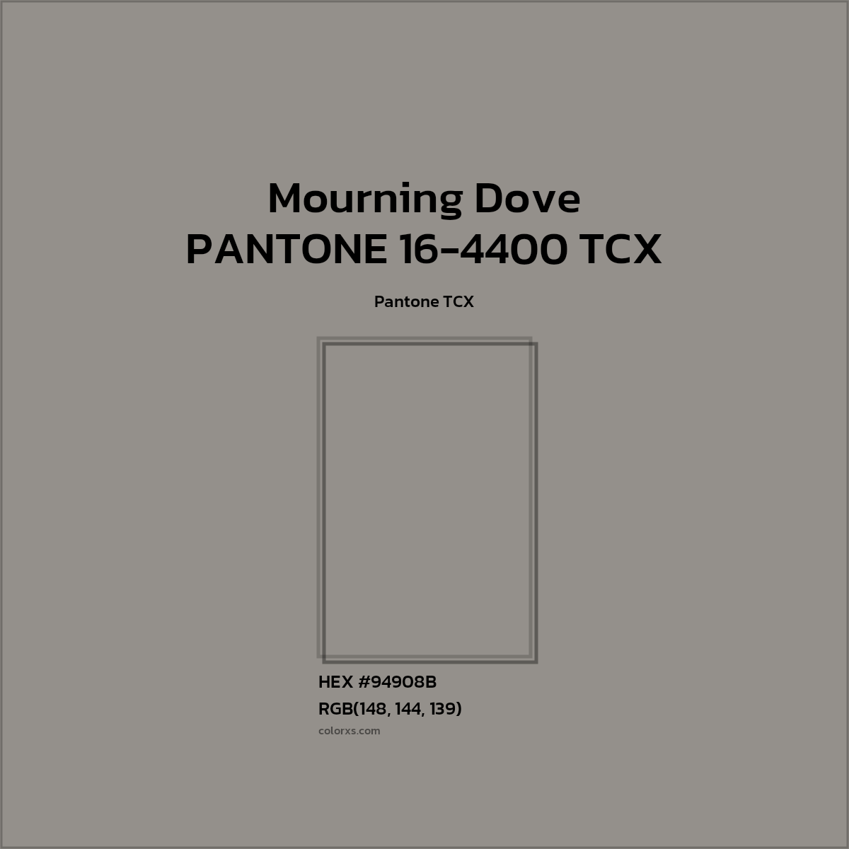 #95908B PANTONE 16-4400 TCX - Mourning Dove CMS Pantone TCX - Color codes and meaning | Matching colors and paints