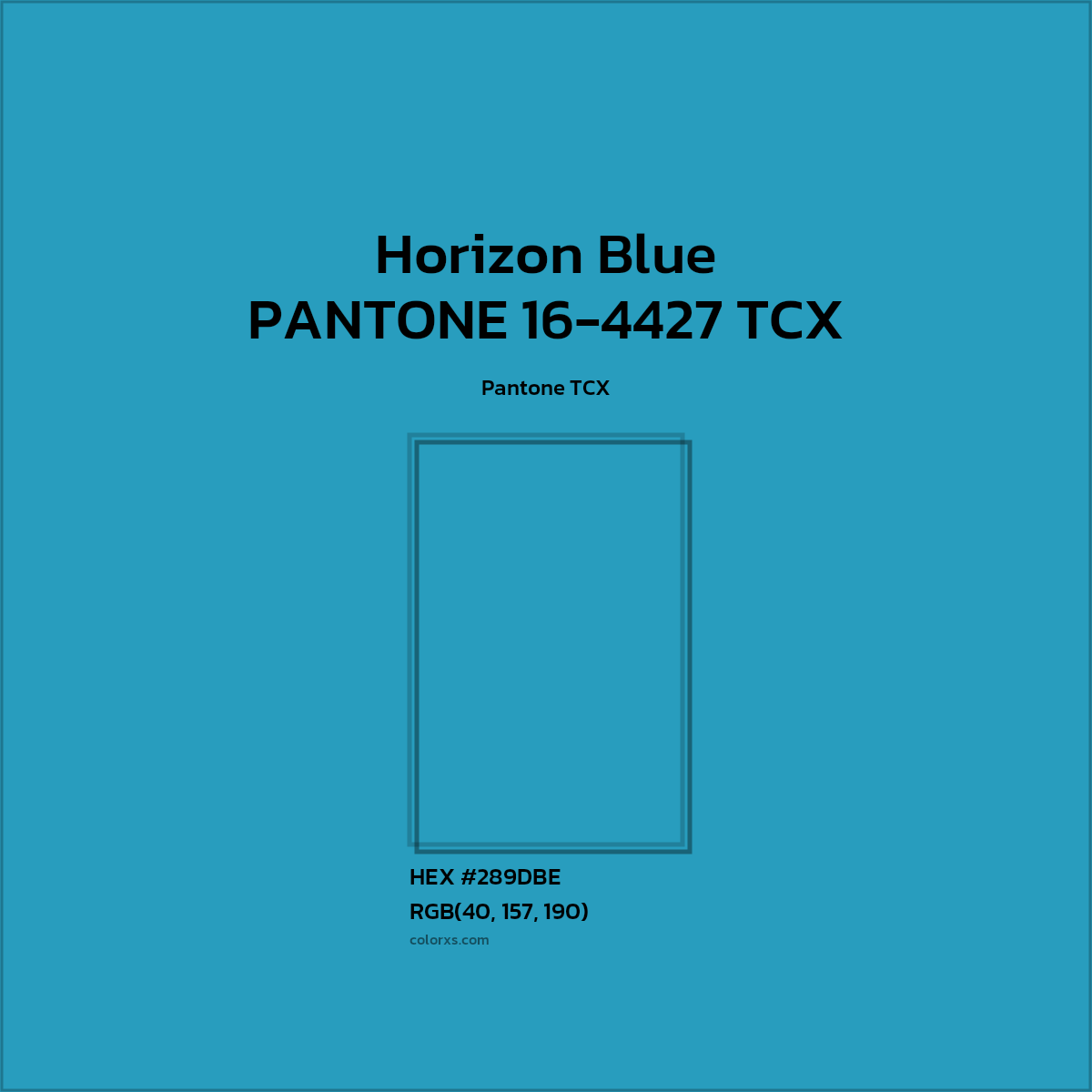 #289DBE PANTONE 16-4427 TCX - Horizon Blue CMS Pantone TCX - Color codes and meaning | Matching colors and paints