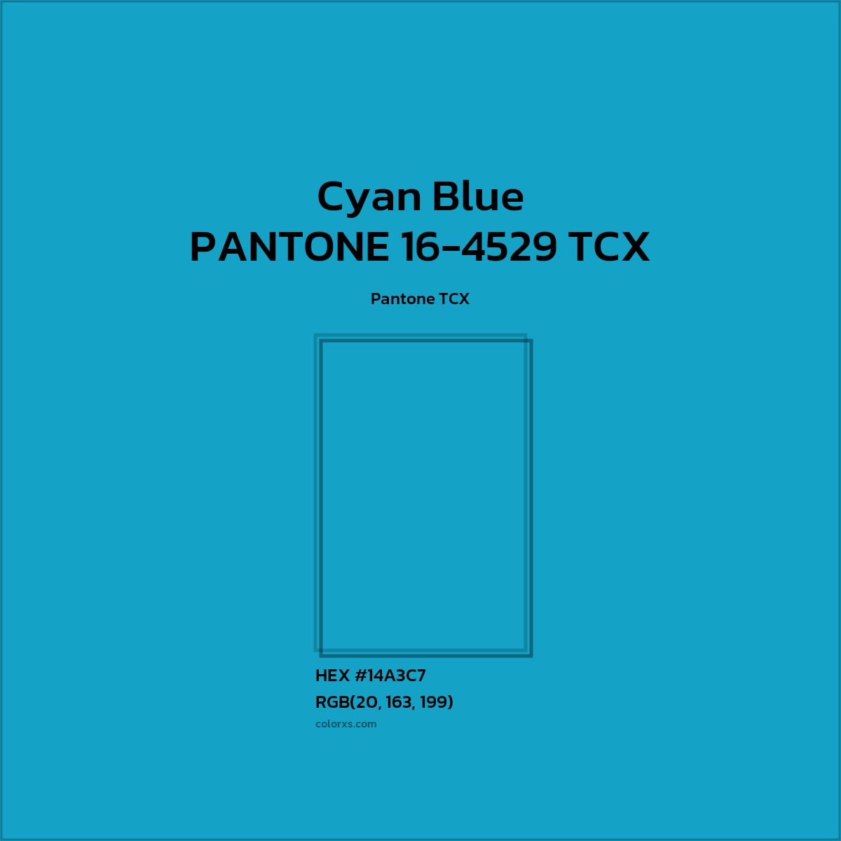 #15A3C7 PANTONE 16-4529 TCX - Cyan Blue CMS Pantone TCX - Color codes and meaning | Matching colors and paints
