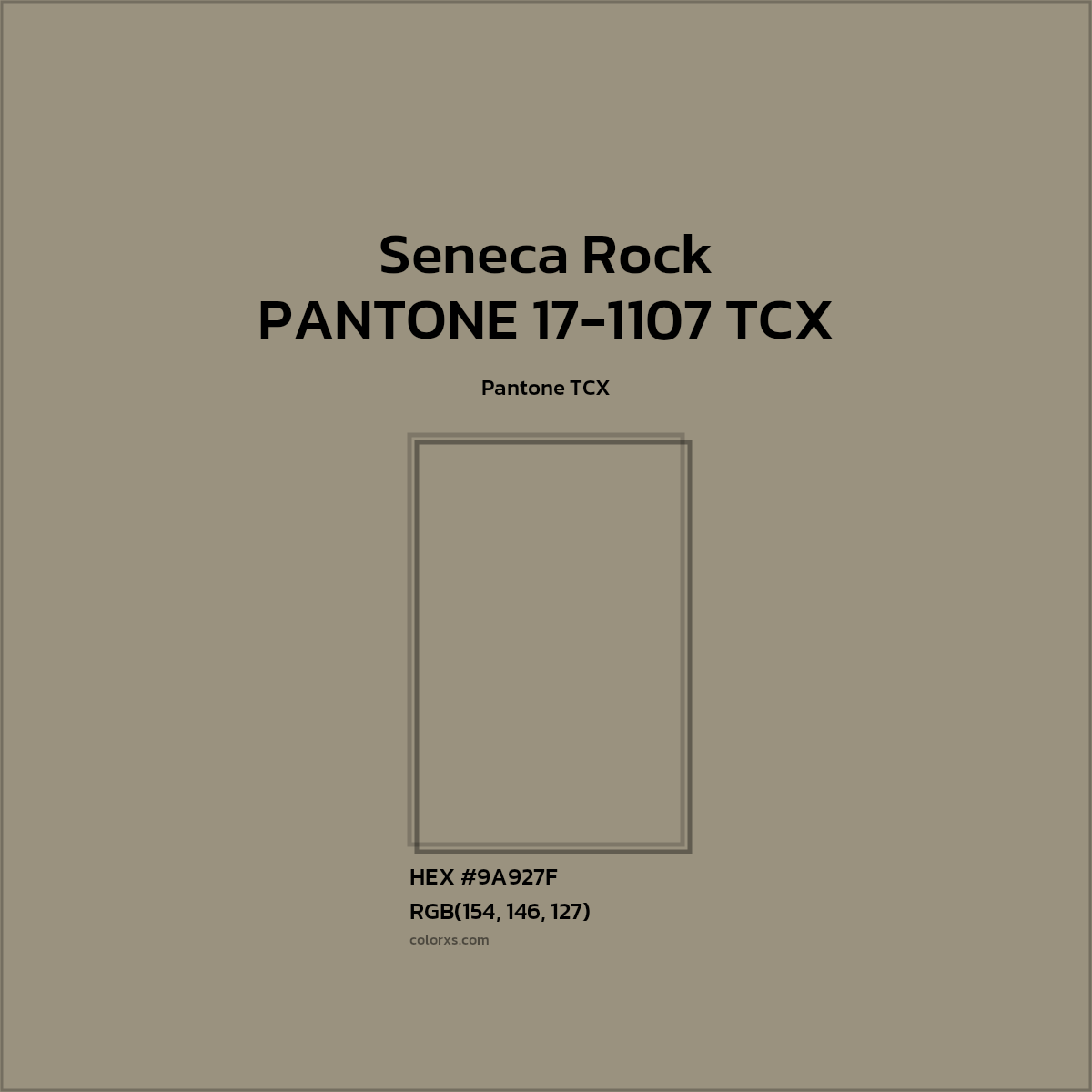 #9A927F PANTONE 17-1107 TCX - Seneca Rock CMS Pantone TCX - Color codes and meaning | Matching colors and paints