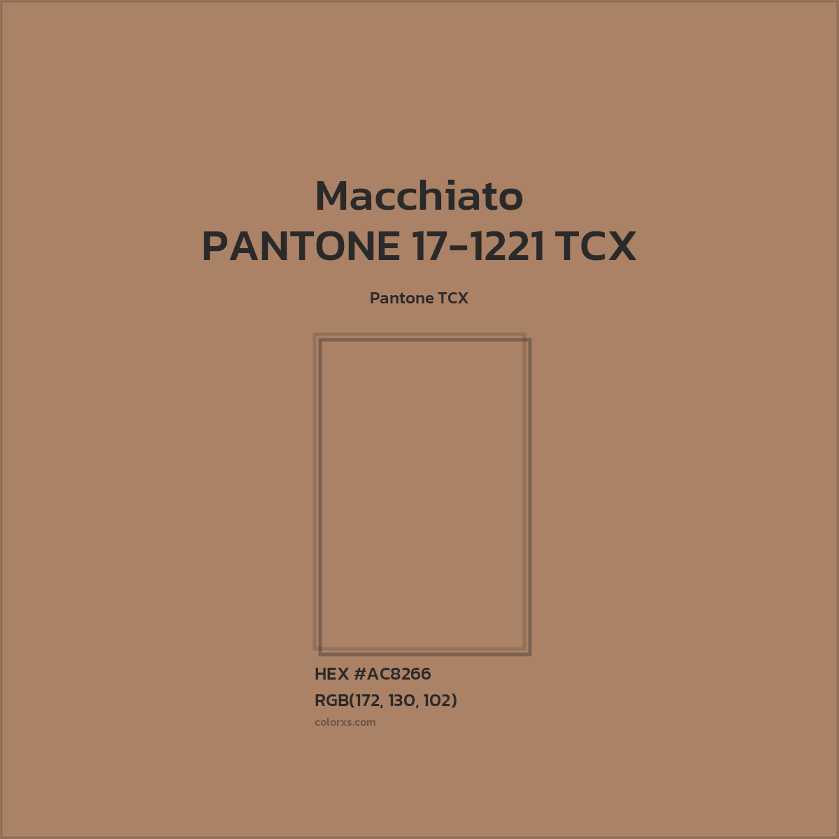 #AC8266 PANTONE 17-1221 TCX - Macchiato CMS Pantone TCX - Color codes and meaning | Matching colors and paints
