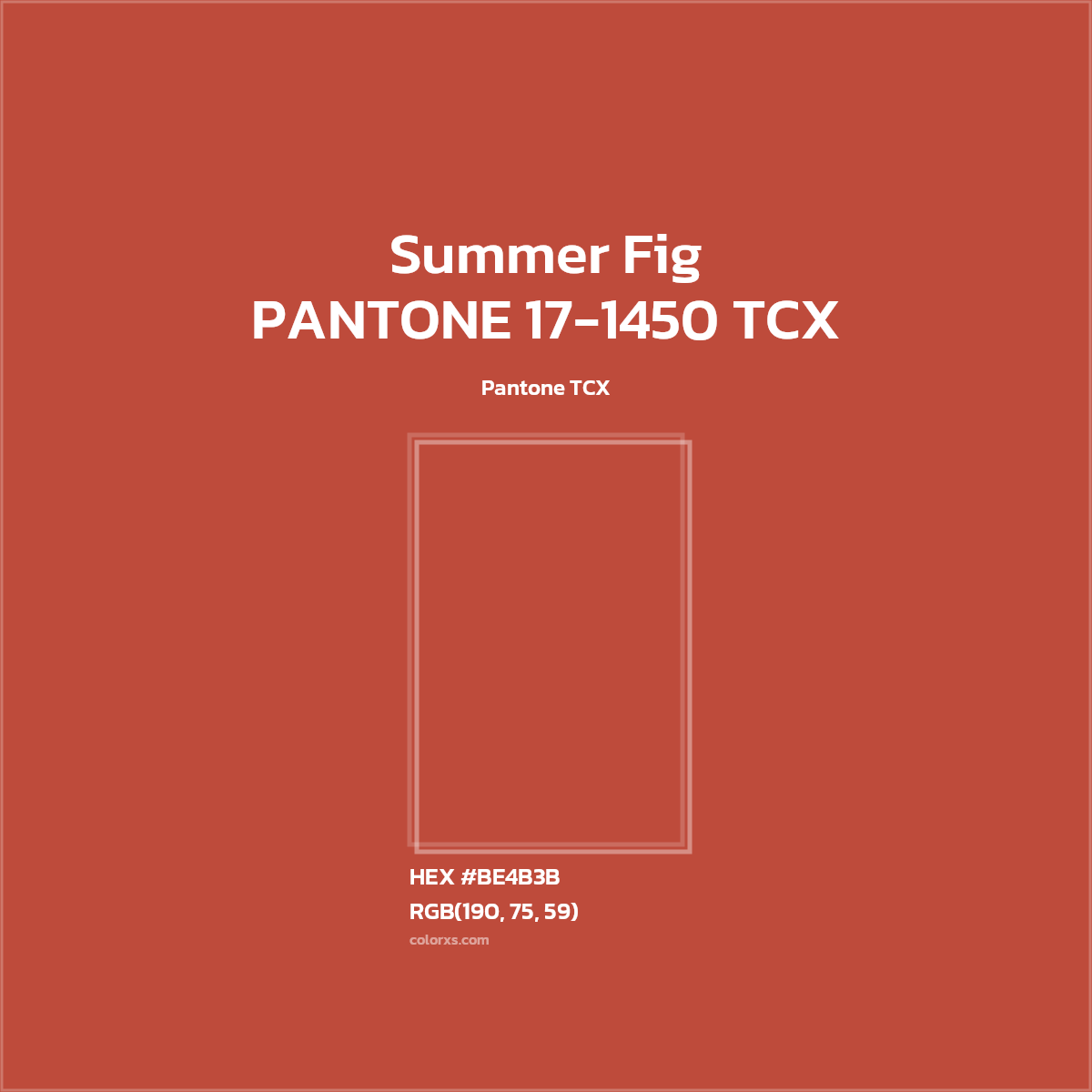 #BE4B3B PANTONE 17-1450 TCX - Summer Fig CMS Pantone TCX - Color codes and meaning | Matching colors and paints