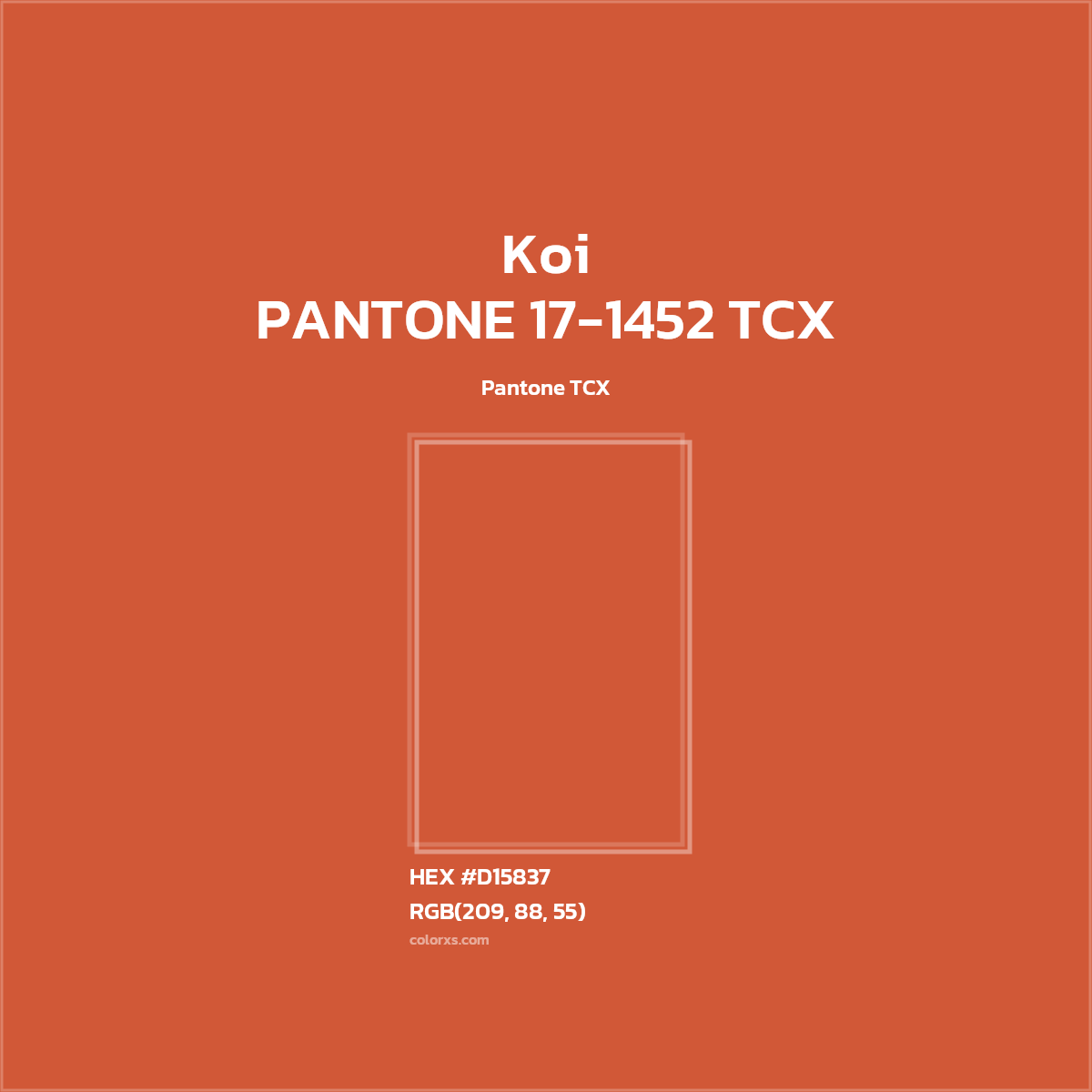 #D15837 PANTONE 17-1452 TCX - Koi CMS Pantone TCX - Color codes and meaning | Matching colors and paints
