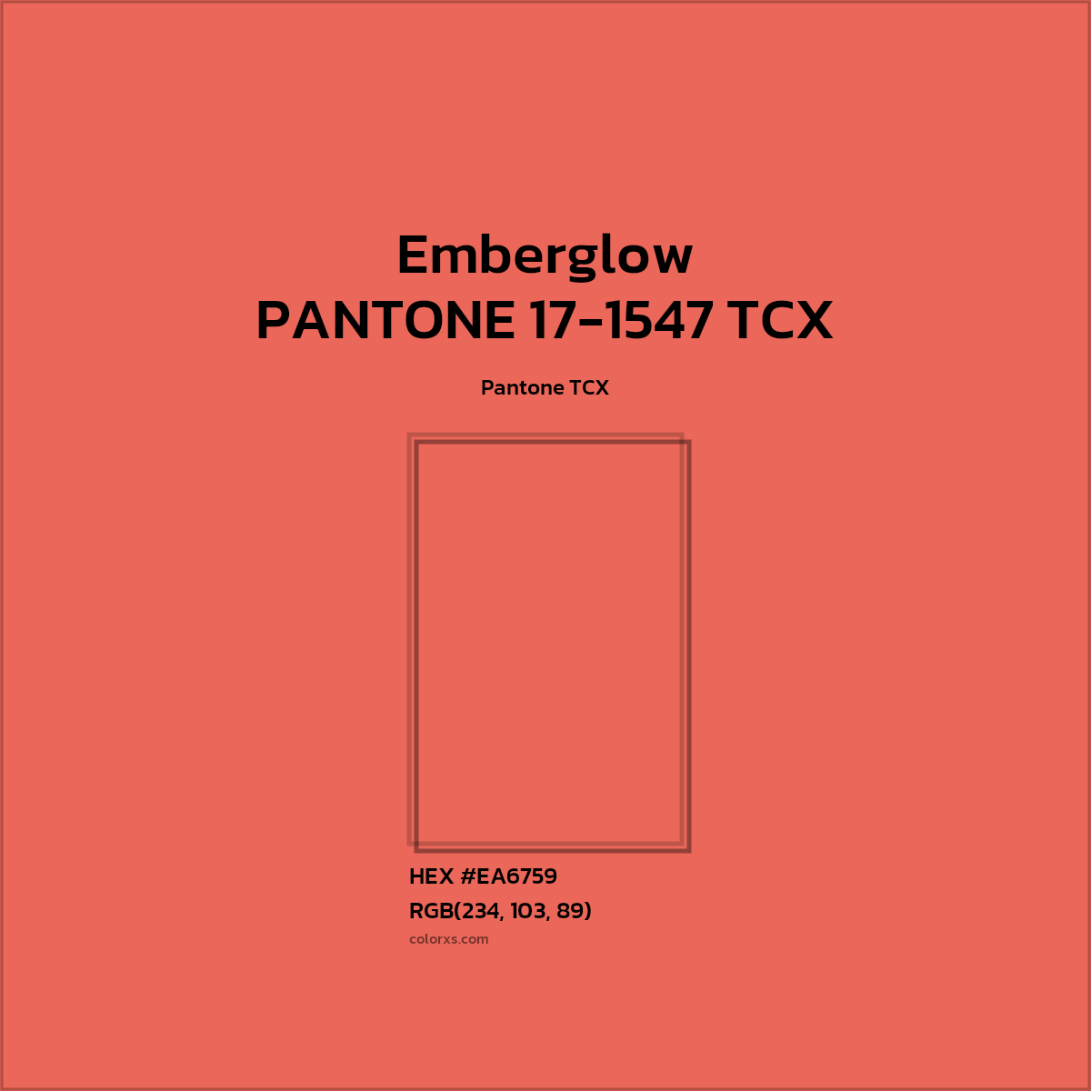 #EA6759 PANTONE 17-1547 TCX - Emberglow CMS Pantone TCX - Color codes and meaning | Matching colors and paints