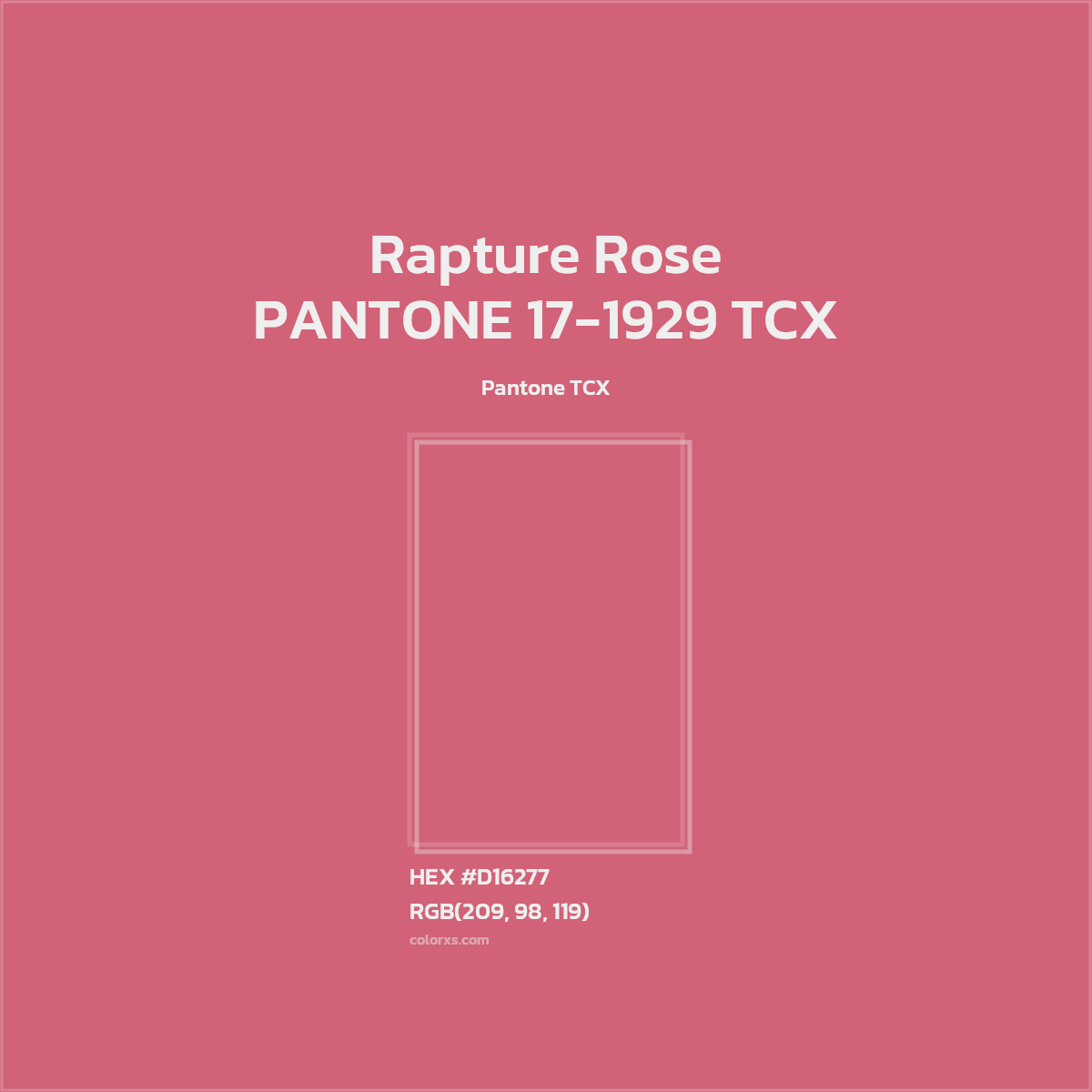 #D16277 PANTONE 17-1929 TCX - Rapture Rose CMS Pantone TCX - Color codes and meaning | Matching colors and paints
