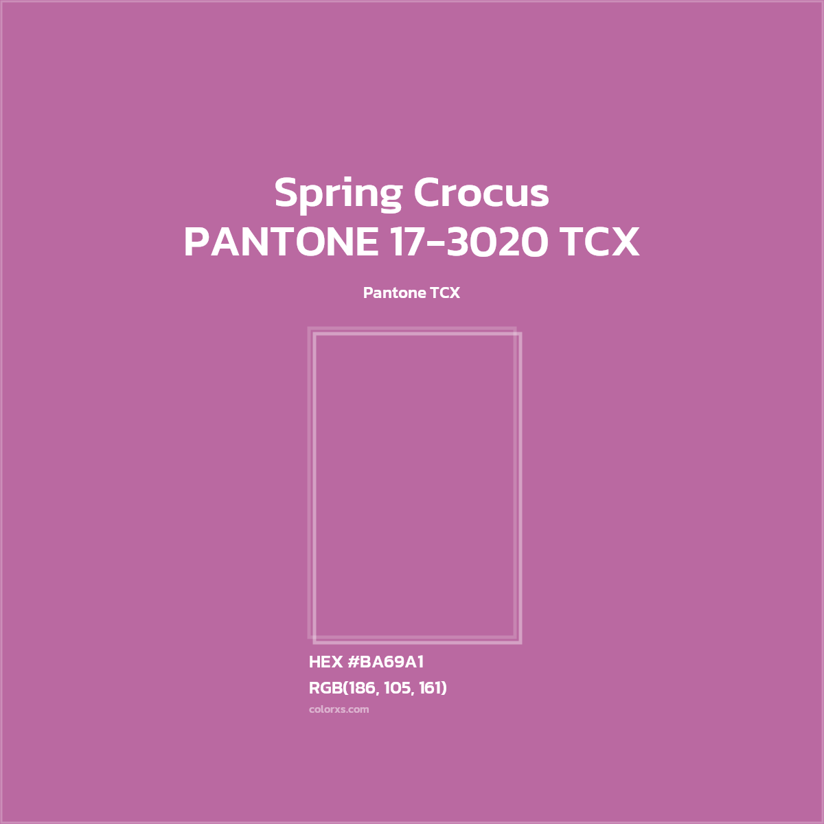 #BA69A1 PANTONE 17-3020 TCX - Spring Crocus CMS Pantone TCX - Color codes and meaning | Matching colors and paints