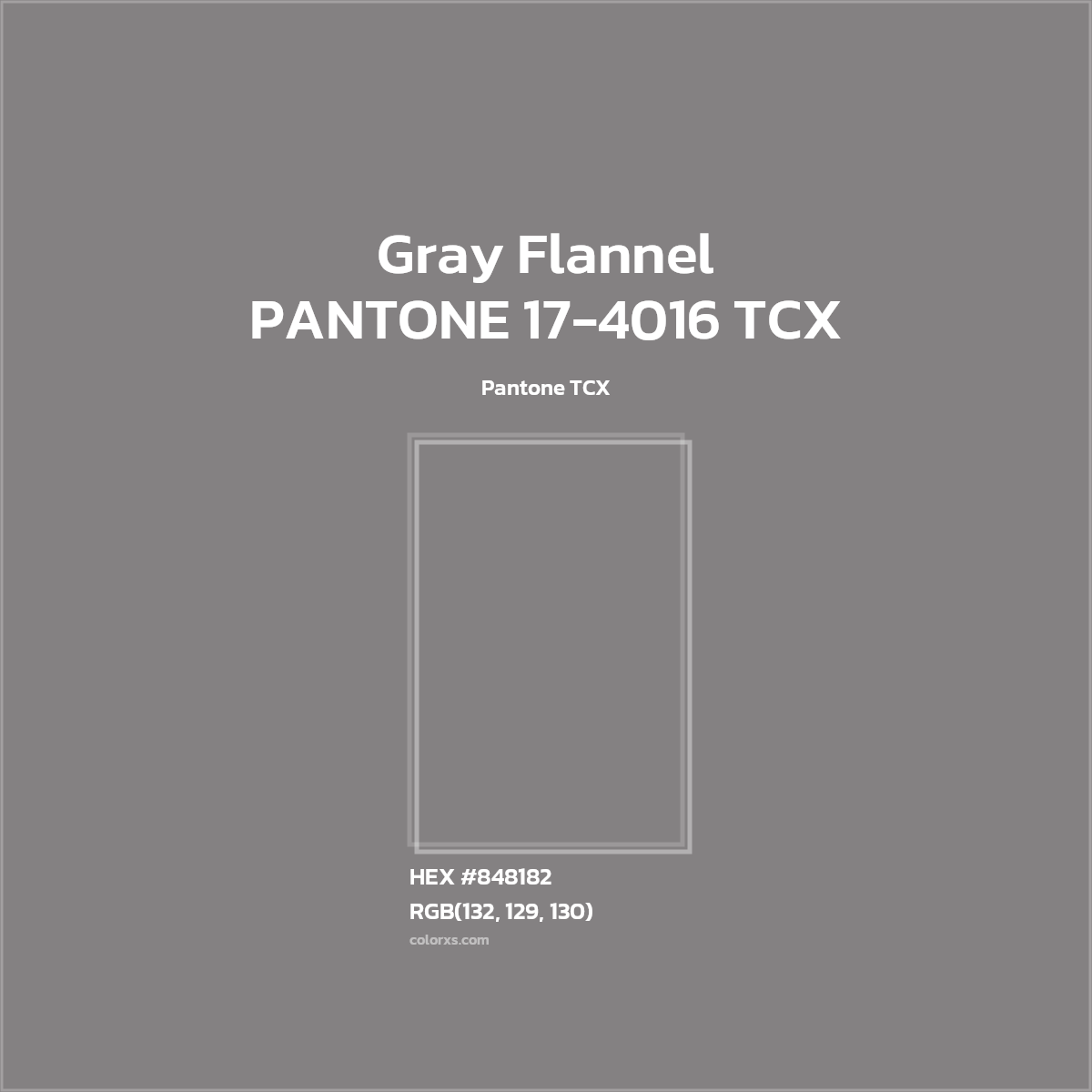 #858282 PANTONE 17-4016 TCX - Gray Flannel CMS Pantone TCX - Color codes and meaning | Matching colors and paints