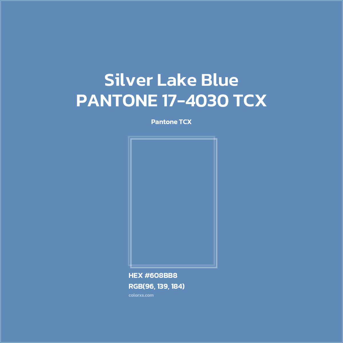 #618BB9 PANTONE 17-4030 TCX - Silver Lake Blue CMS Pantone TCX - Color codes and meaning | Matching colors and paints
