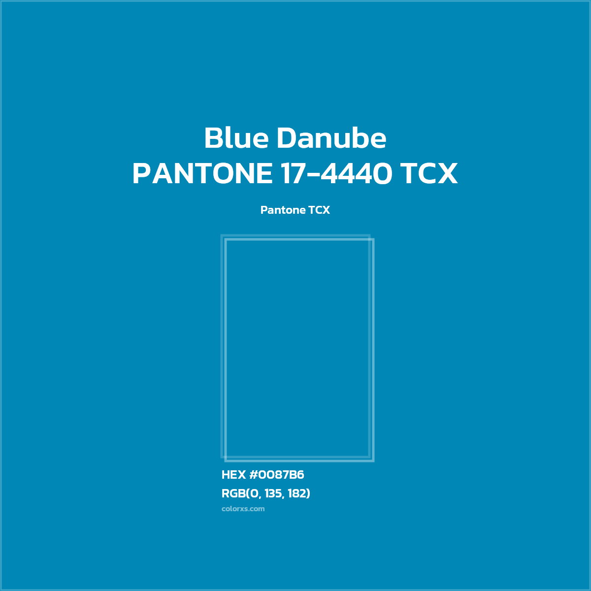 #0087B6 PANTONE 17-4440 TCX - Blue Danube CMS Pantone TCX - Color codes and meaning | Matching colors and paints