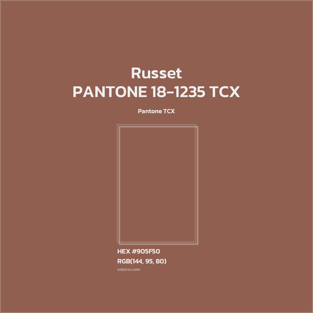 #905F50 PANTONE 18-1235 TCX - Russet CMS Pantone TCX - Color codes and meaning | Matching colors and paints