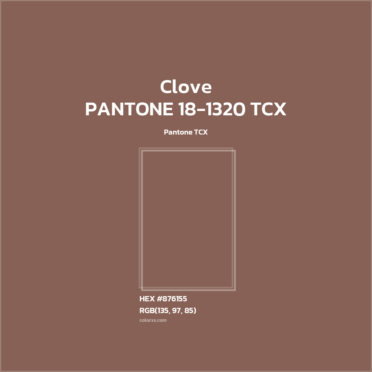 #876155 PANTONE 18-1320 TCX - Clove CMS Pantone TCX - Color codes and meaning | Matching colors and paints