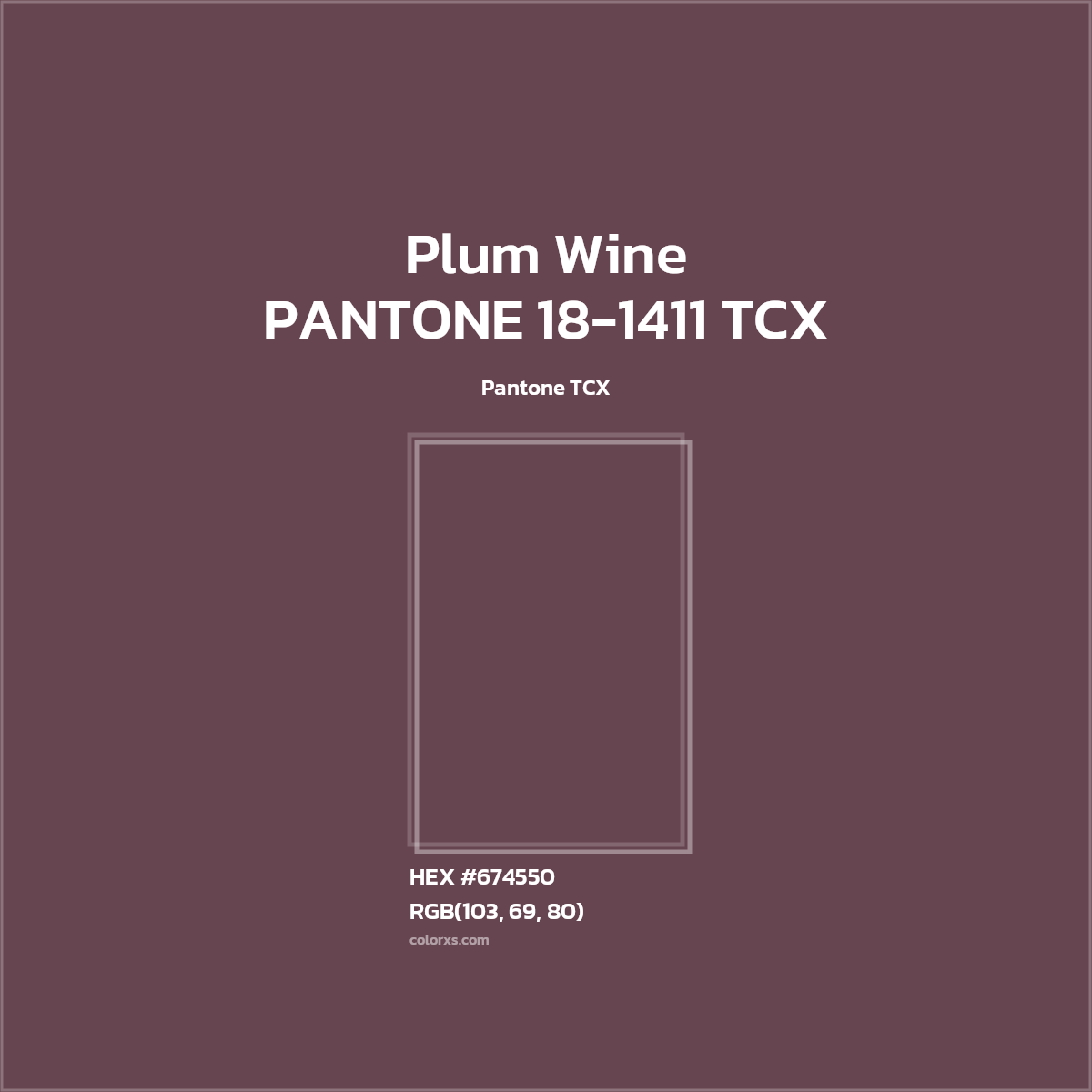 #674550 PANTONE 18-1411 TCX - Plum Wine CMS Pantone TCX - Color codes and meaning | Matching colors and paints