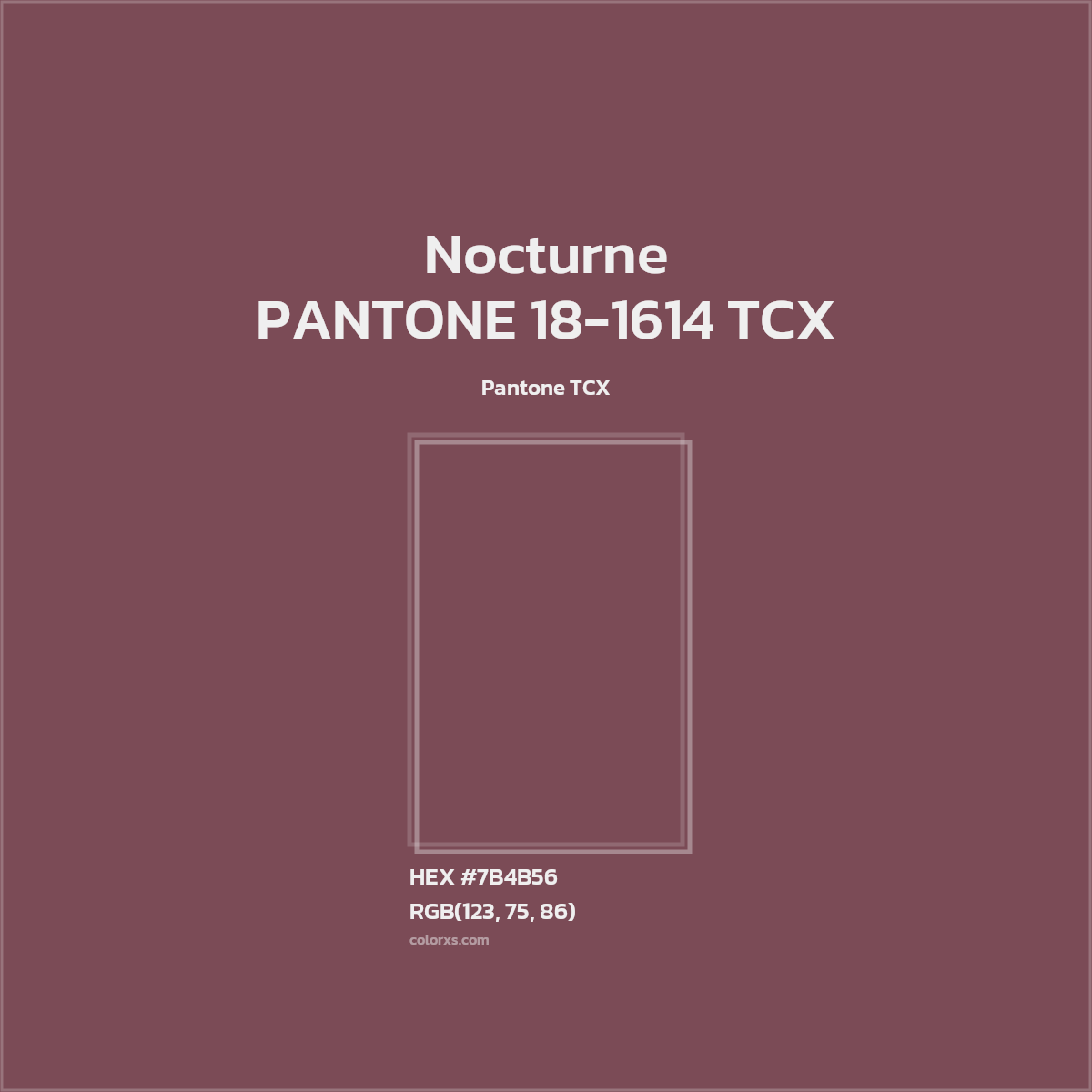 #7B4B56 PANTONE 18-1614 TCX - Nocturne CMS Pantone TCX - Color codes and meaning | Matching colors and paints