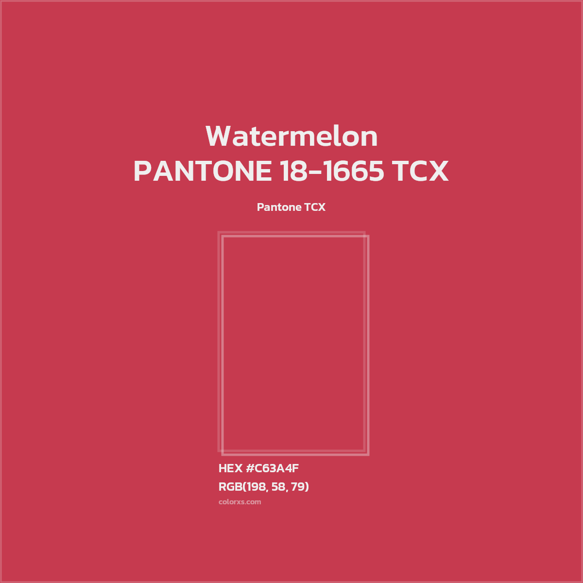 #C63A4F PANTONE 18-1665 TCX - Watermelon CMS Pantone TCX - Color codes and meaning | Matching colors and paints