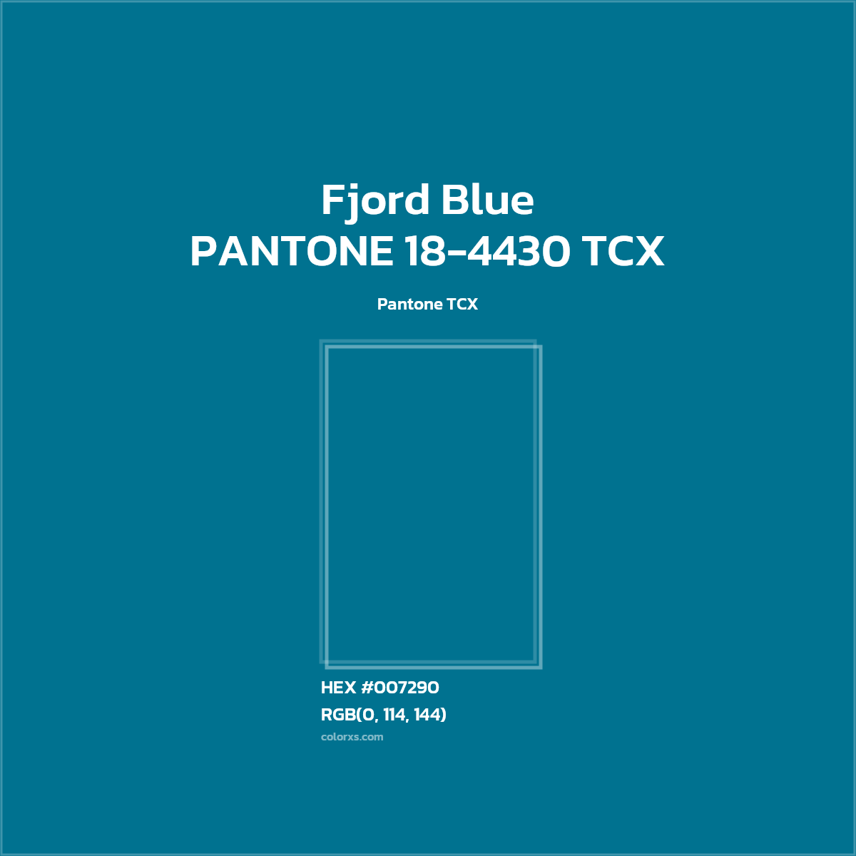 #007291 PANTONE 18-4430 TCX - Fjord Blue CMS Pantone TCX - Color codes and meaning | Matching colors and paints