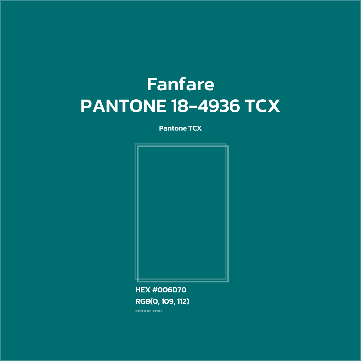 #006D70 PANTONE 18-4936 TCX - Fanfare CMS Pantone TCX - Color codes and meaning | Matching colors and paints