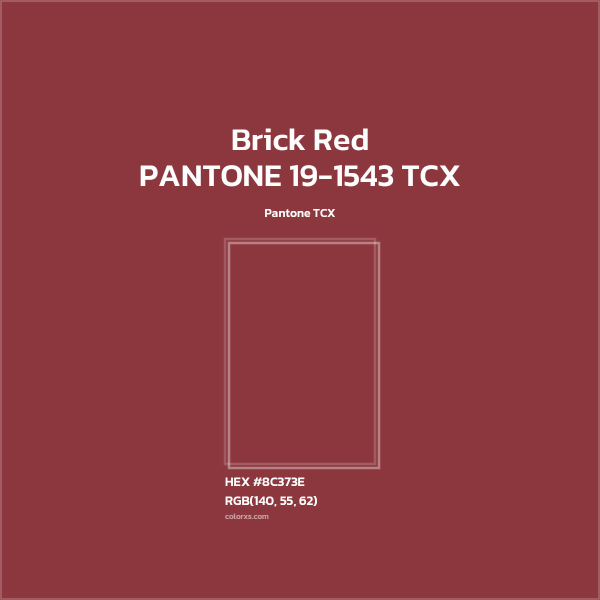 #8C373E PANTONE 19-1543 TCX - Brick Red CMS Pantone TCX - Color codes and meaning | Matching colors and paints