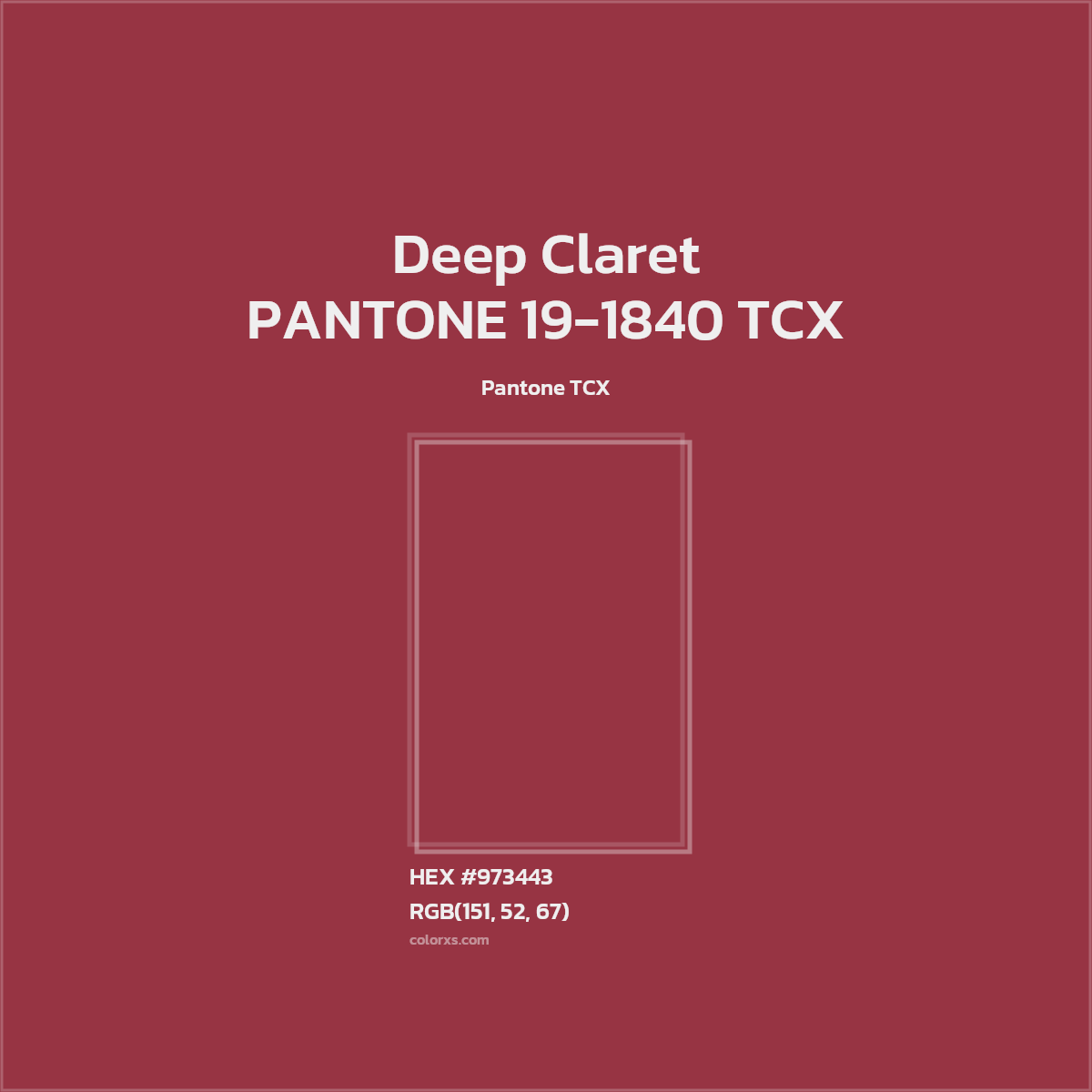 #973443 PANTONE 19-1840 TCX - Deep Claret CMS Pantone TCX - Color codes and meaning | Matching colors and paints