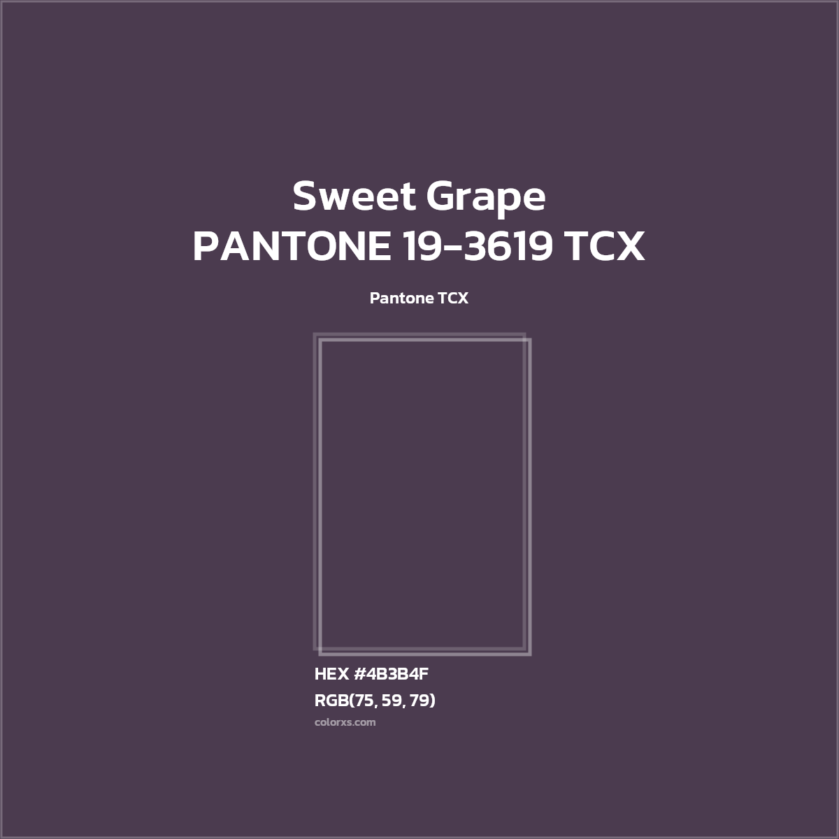 #4B3B4F PANTONE 19-3619 TCX - Sweet Grape CMS Pantone TCX - Color codes and meaning | Matching colors and paints