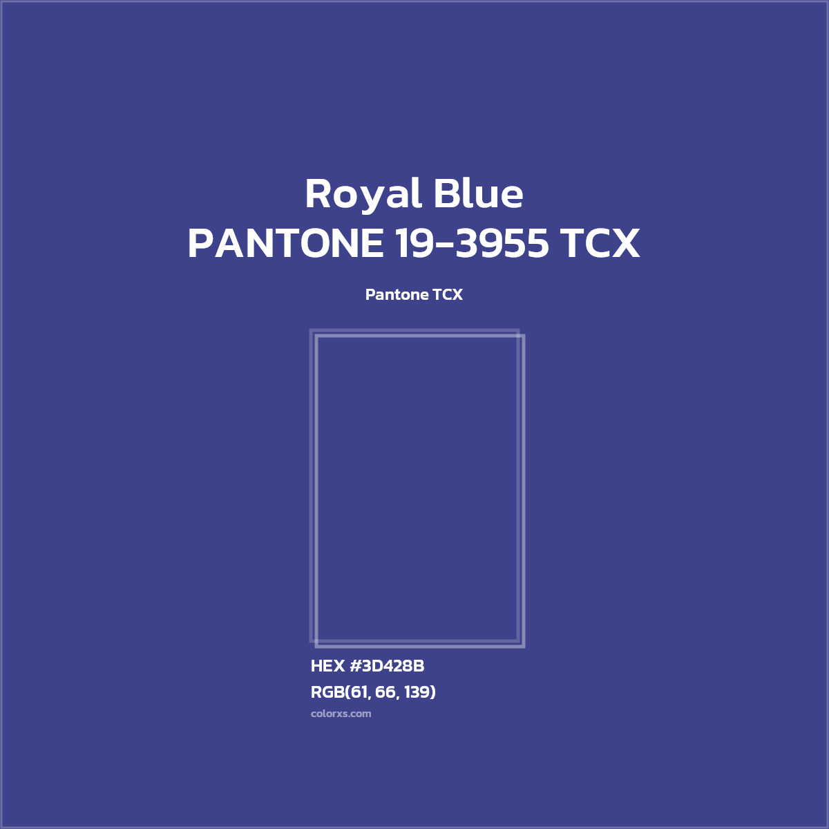 #3E428B PANTONE 19-3955 TCX - Royal Blue CMS Pantone TCX - Color codes and meaning | Matching colors and paints
