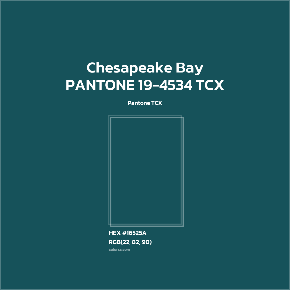 #16525A PANTONE 19-4534 TCX - Chesapeake Bay CMS Pantone TCX - Color codes and meaning | Matching colors and paints