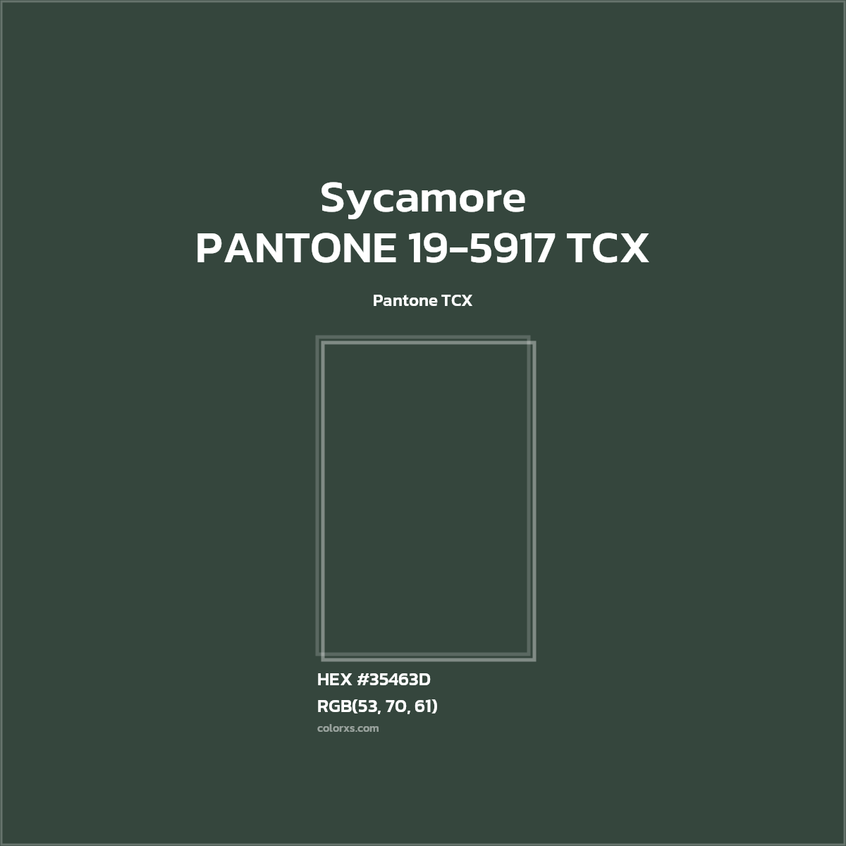 #35463D PANTONE 19-5917 TCX - Sycamore CMS Pantone TCX - Color codes and meaning | Matching colors and paints