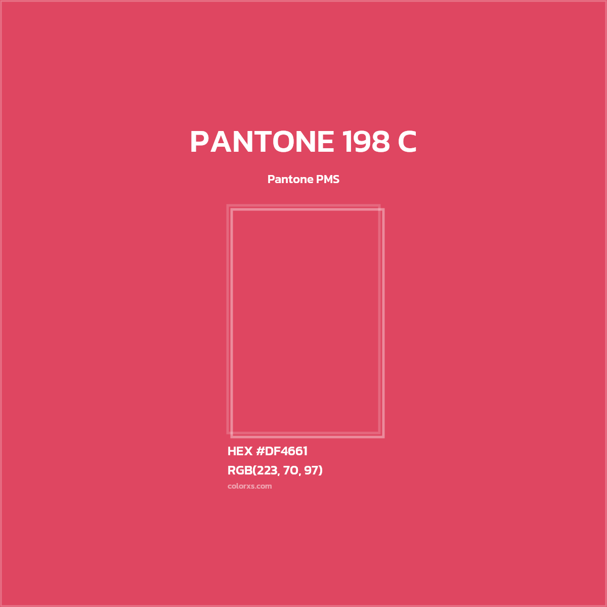 #DF4661 PANTONE 198 C CMS Pantone PMS - Color codes and meaning | Matching colors and paints