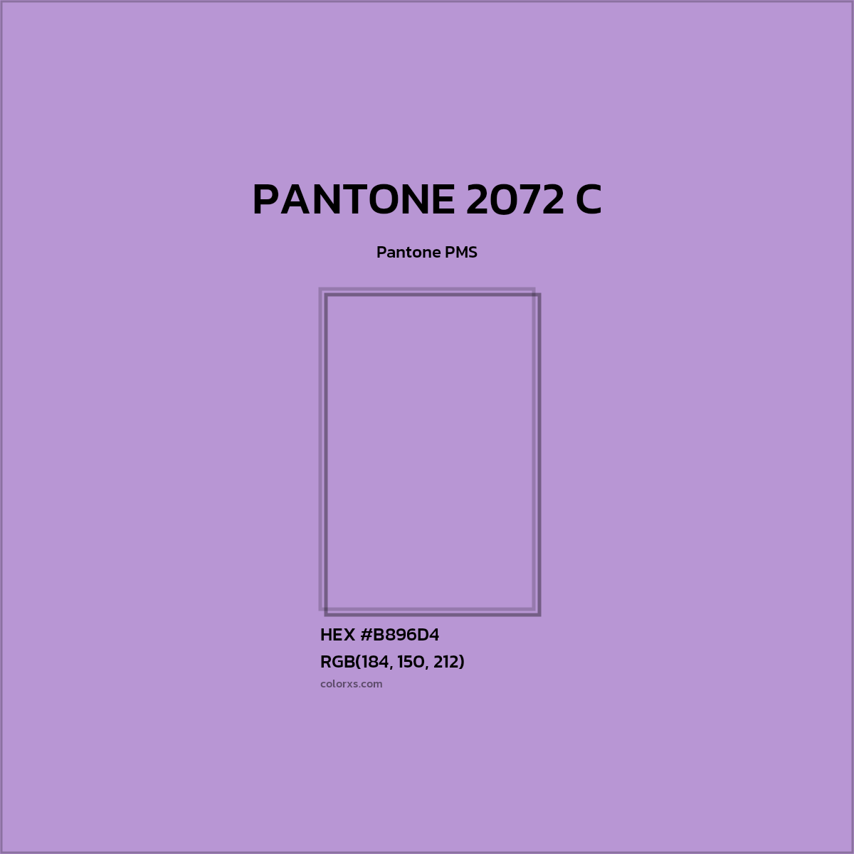 #B896D4 PANTONE 2072 C CMS Pantone PMS - Color codes and meaning | Matching colors and paints