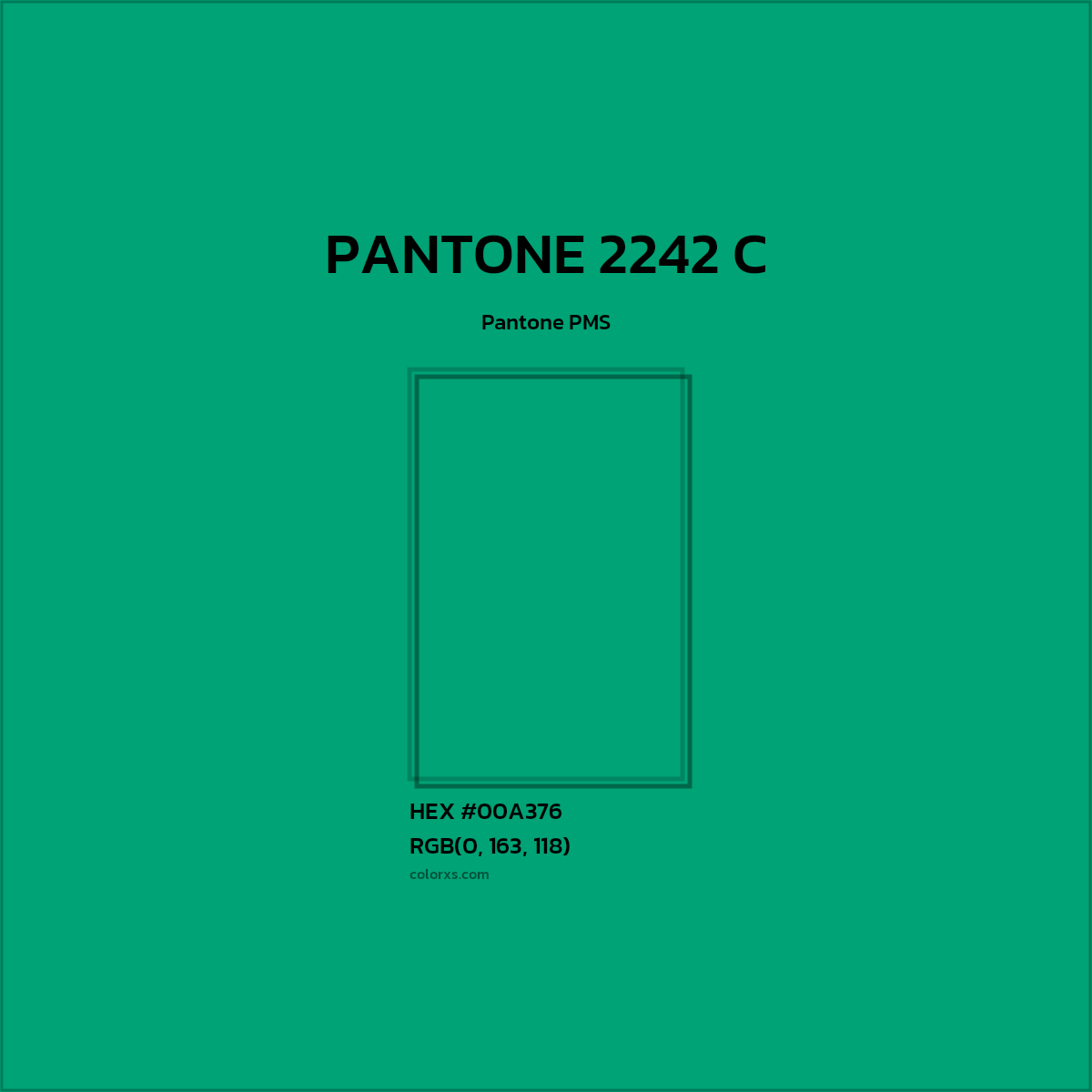 #00A376 PANTONE 2242 C CMS Pantone PMS - Color codes and meaning | Matching colors and paints