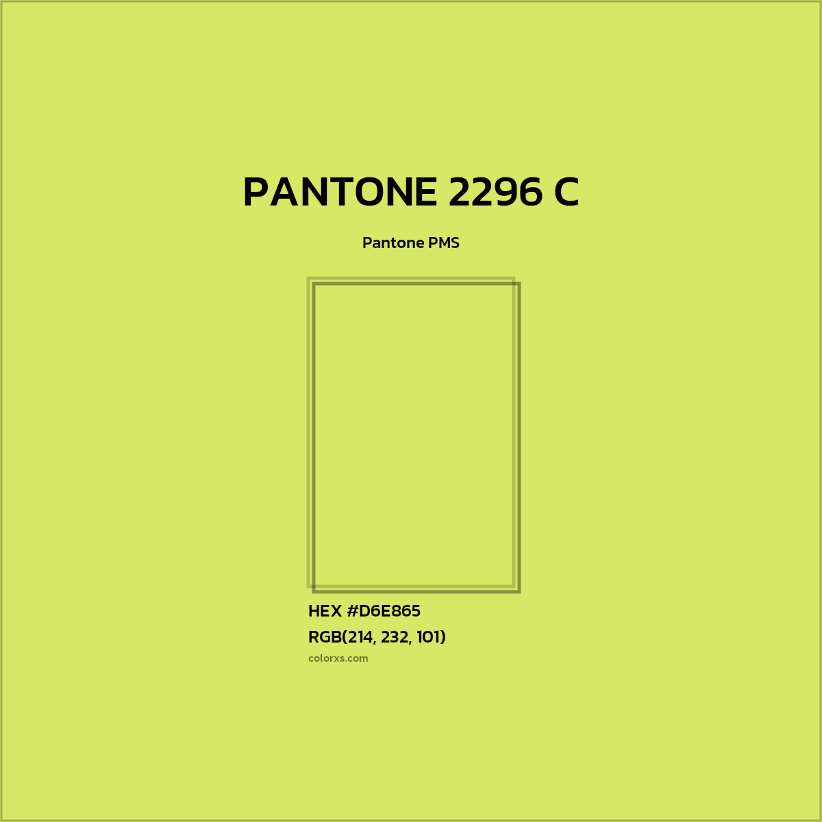 #D6E865 PANTONE 2296 C CMS Pantone PMS - Color codes and meaning | Matching colors and paints