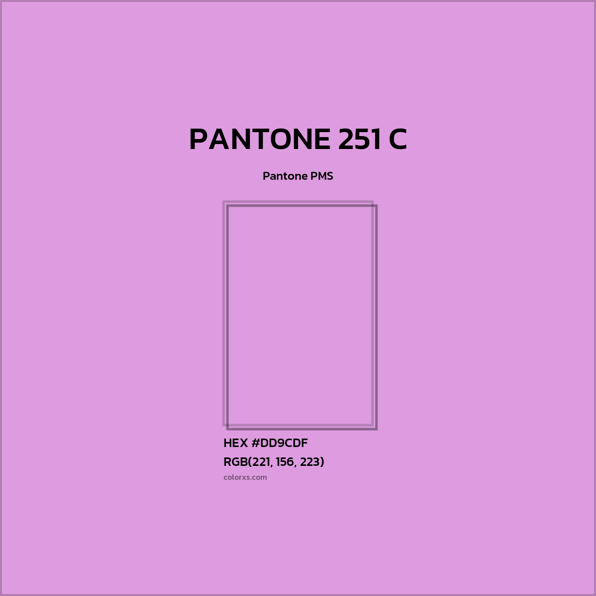 #DD9CDF PANTONE 251 C CMS Pantone PMS - Color codes and meaning | Matching colors and paints