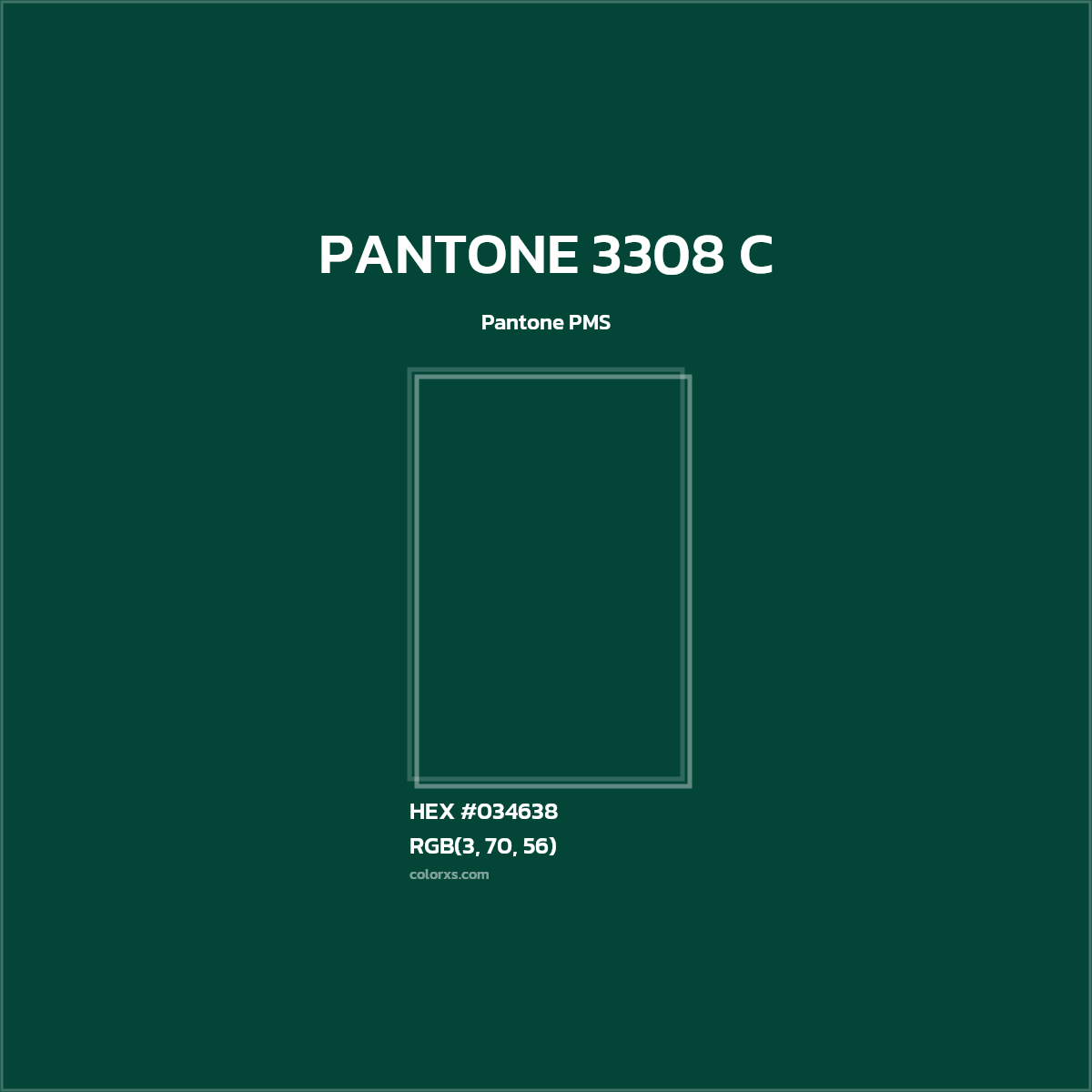 #034638 PANTONE 3308 C CMS Pantone PMS - Color codes and meaning | Matching colors and paints