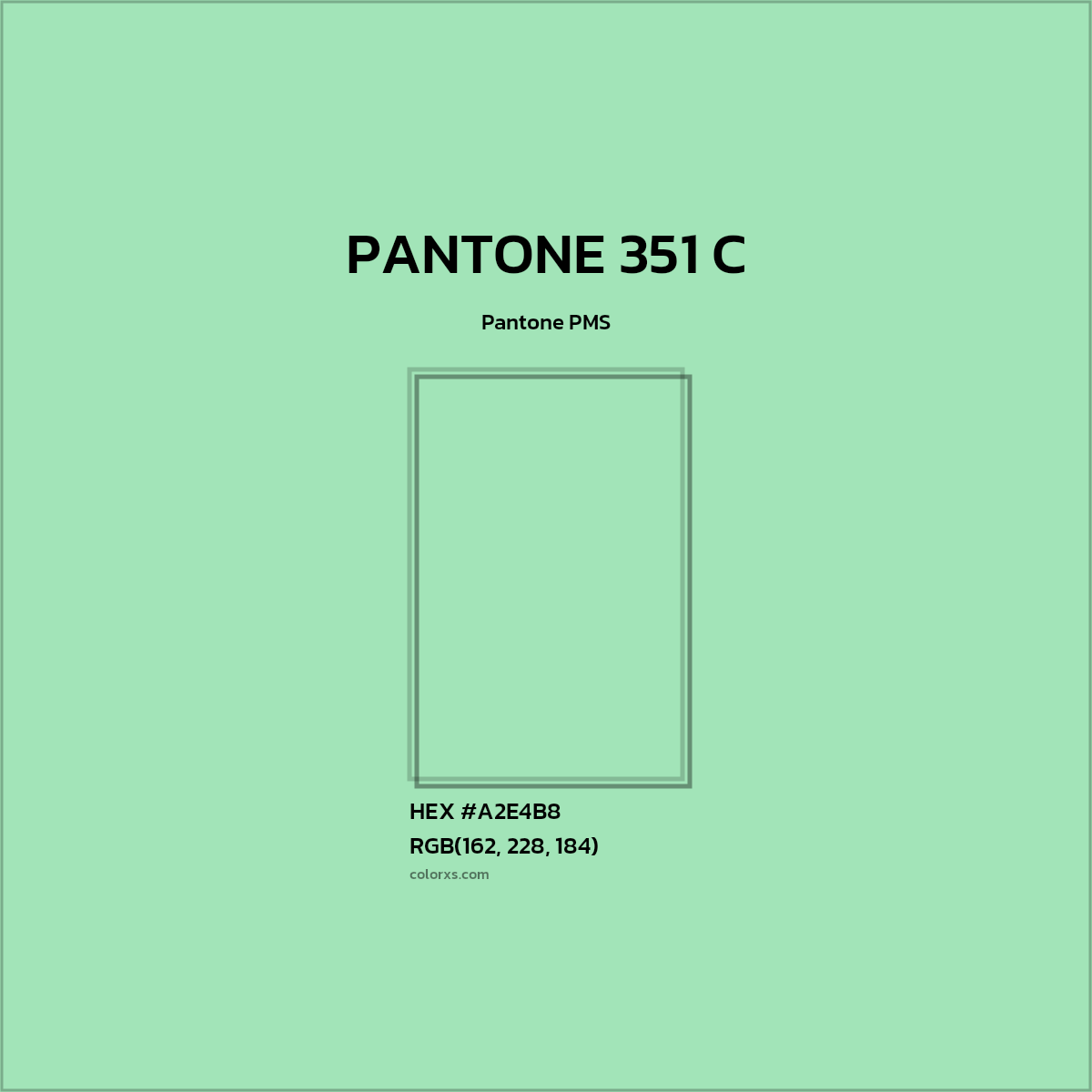 #A2E4B8 PANTONE 351 C CMS Pantone PMS - Color codes and meaning | Matching colors and paints