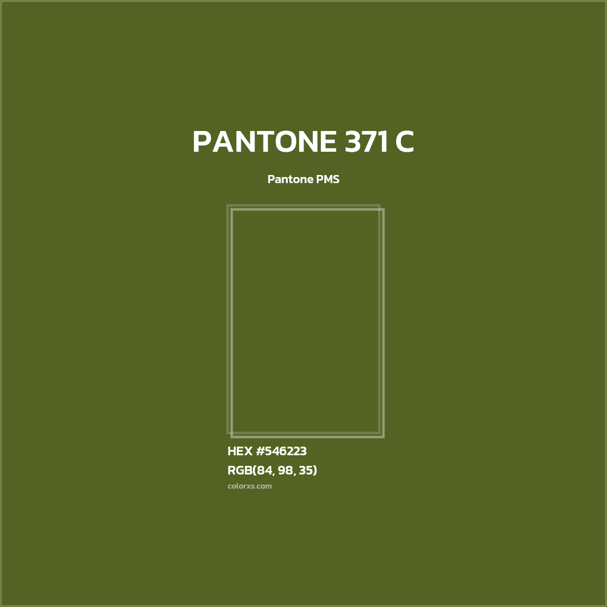 #546223 PANTONE 371 C CMS Pantone PMS - Color codes and meaning | Matching colors and paints