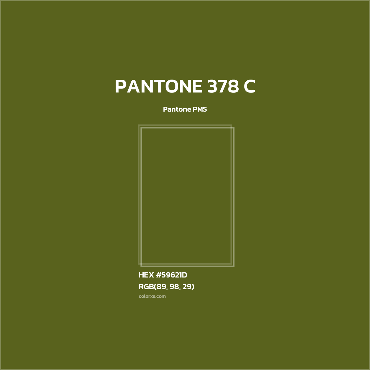 #59621D PANTONE 378 C CMS Pantone PMS - Color codes and meaning | Matching colors and paints
