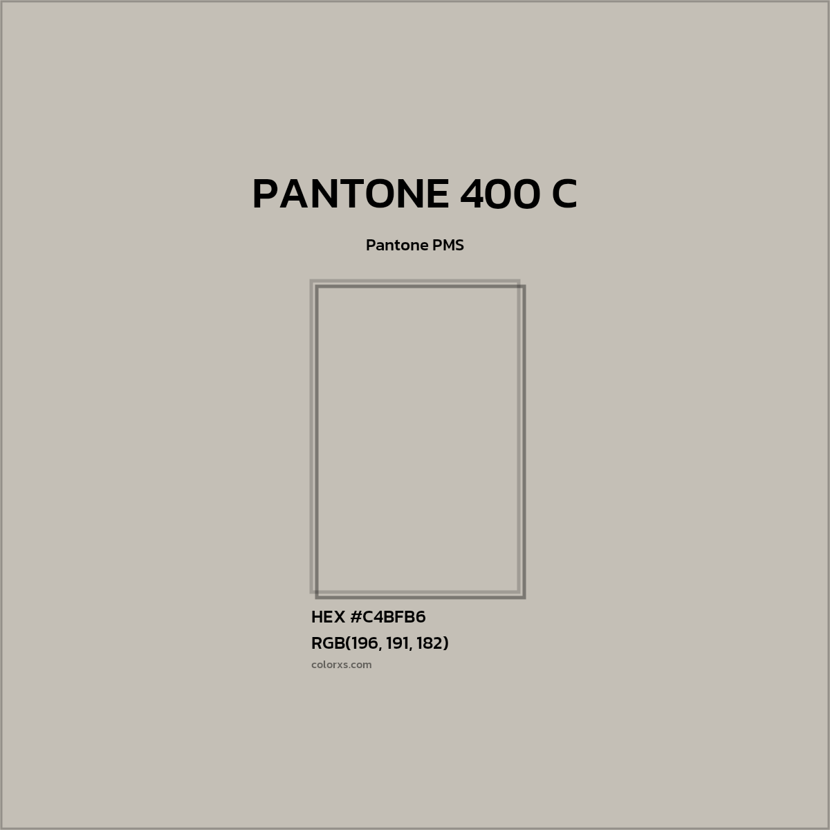#C4BFB6 PANTONE 400 C CMS Pantone PMS - Color codes and meaning | Matching colors and paints