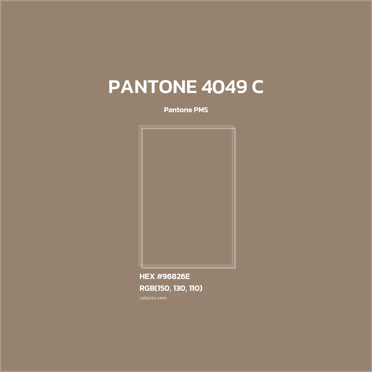 #96826E PANTONE 4049 C CMS Pantone PMS - Color codes and meaning | Matching colors and paints