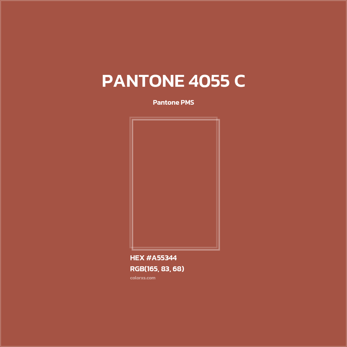 #A55344 PANTONE 4055 C CMS Pantone PMS - Color codes and meaning | Matching colors and paints