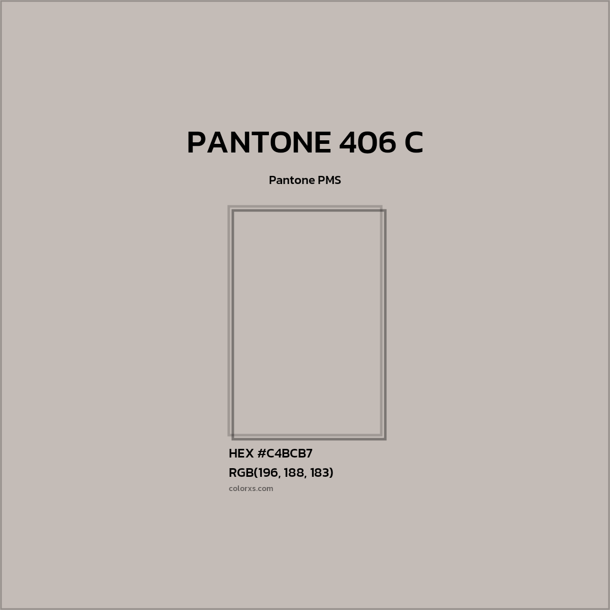 #C4BCB7 PANTONE 406 C CMS Pantone PMS - Color codes and meaning | Matching colors and paints