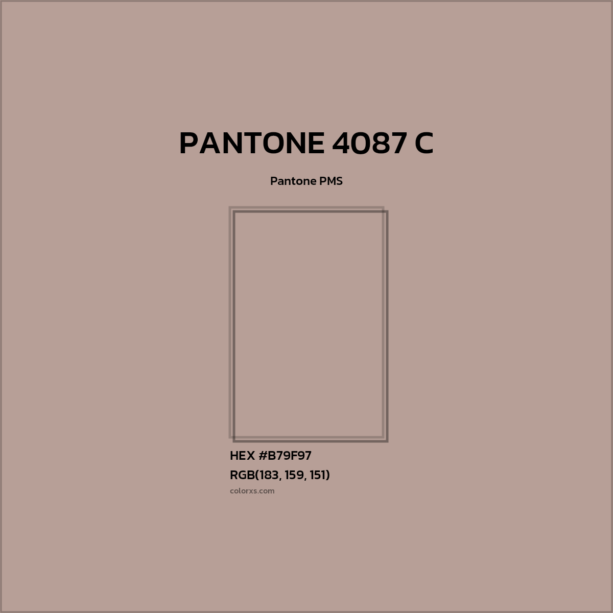 #B79F97 PANTONE 4087 C CMS Pantone PMS - Color codes and meaning | Matching colors and paints