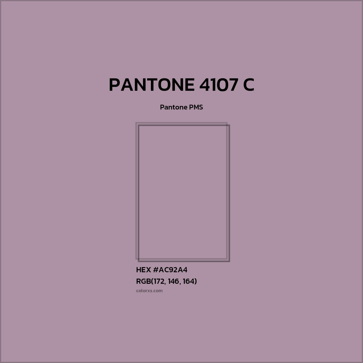 #AC92A4 PANTONE 4107 C CMS Pantone PMS - Color codes and meaning | Matching colors and paints