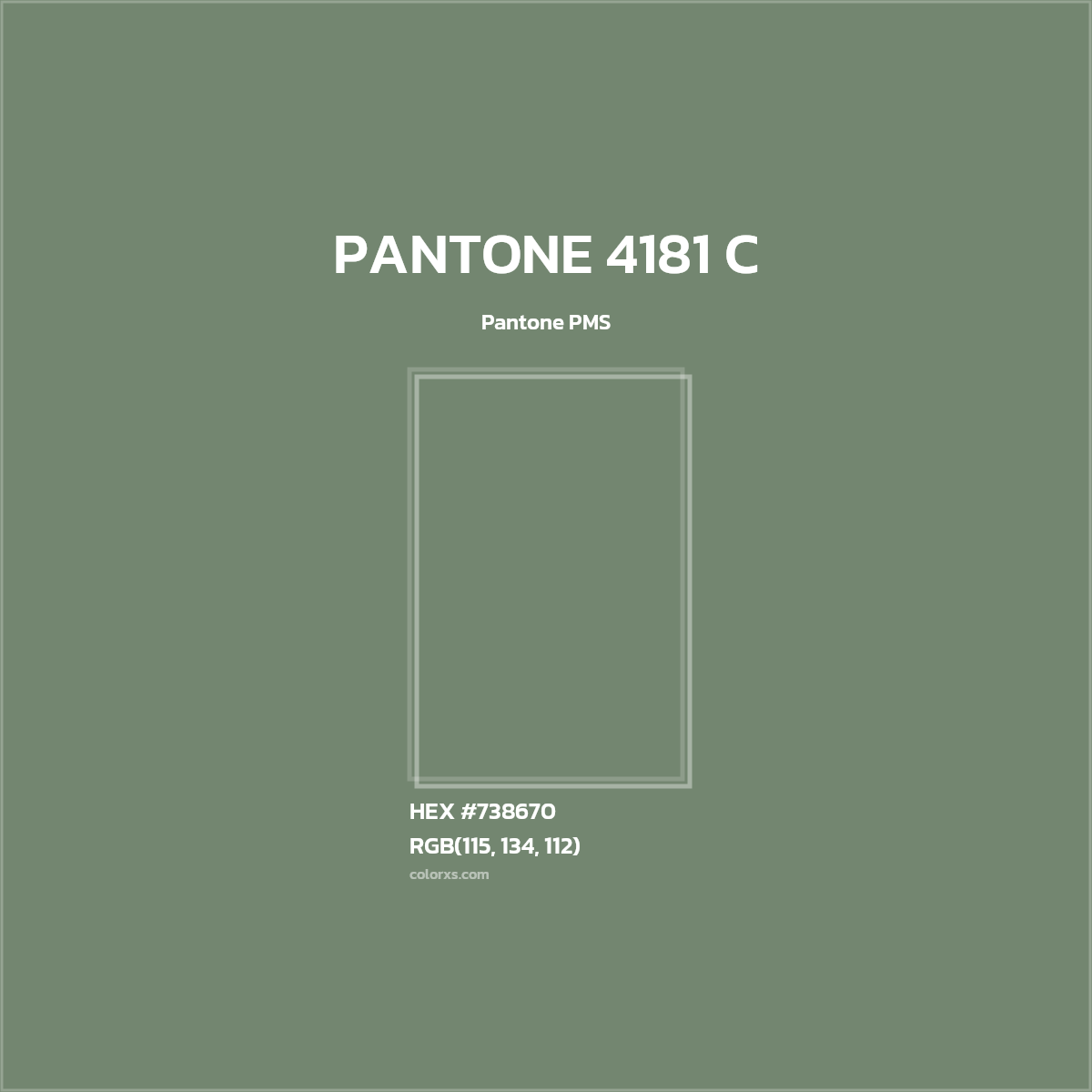 #738670 PANTONE 4181 C CMS Pantone PMS - Color codes and meaning | Matching colors and paints