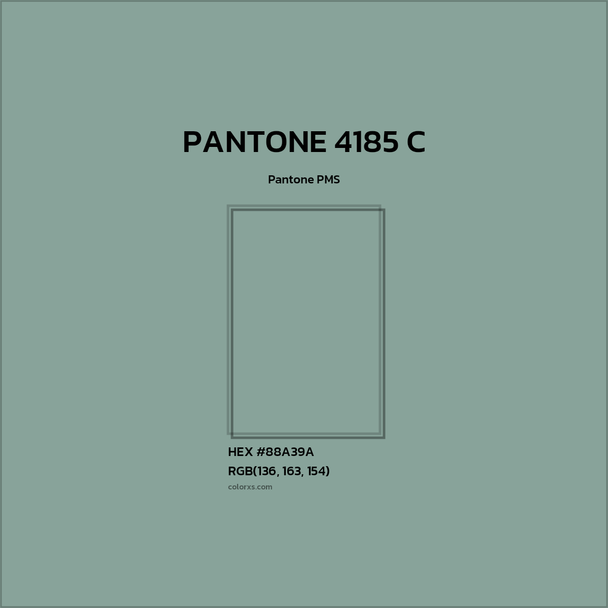 #88A39A PANTONE 4185 C CMS Pantone PMS - Color codes and meaning | Matching colors and paints