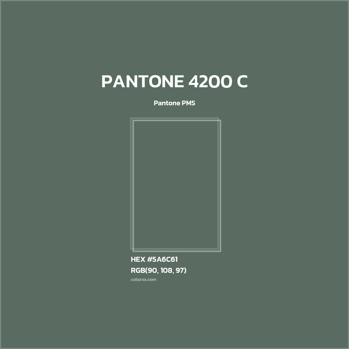 #5A6C61 PANTONE 4200 C CMS Pantone PMS - Color codes and meaning | Matching colors and paints