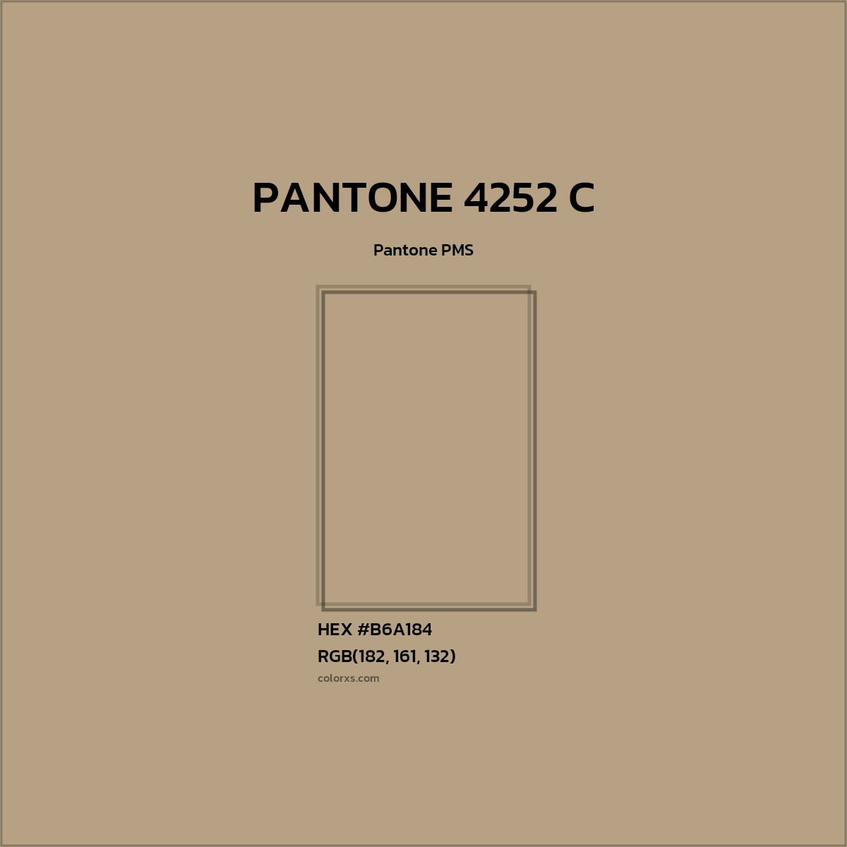 #B6A184 PANTONE 4252 C CMS Pantone PMS - Color codes and meaning | Matching colors and paints