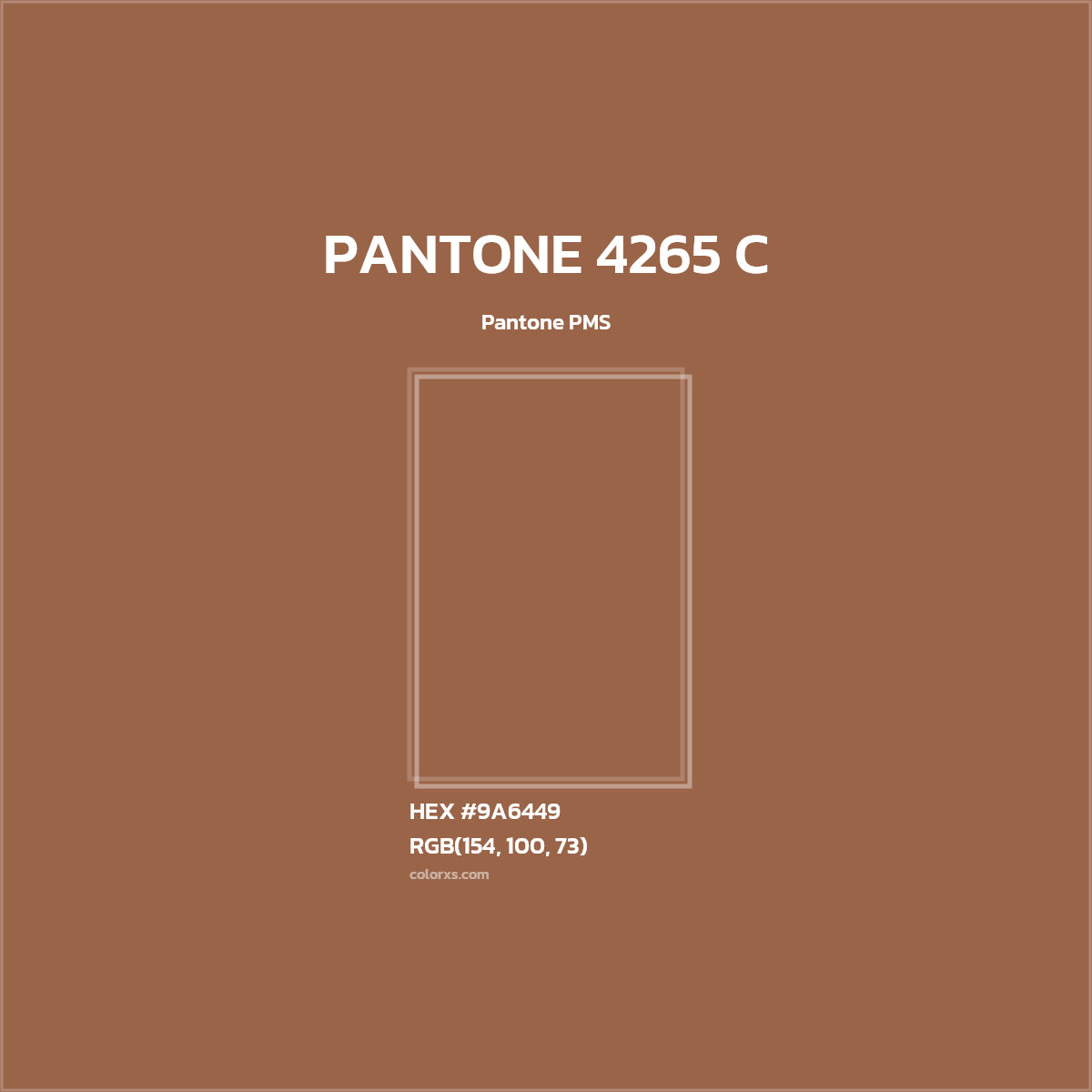 #9A6449 PANTONE 4265 C CMS Pantone PMS - Color codes and meaning | Matching colors and paints